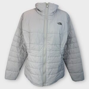The North Face Women's Quilted Puffer Jacket Coat Lightweight Gray Womens Size L